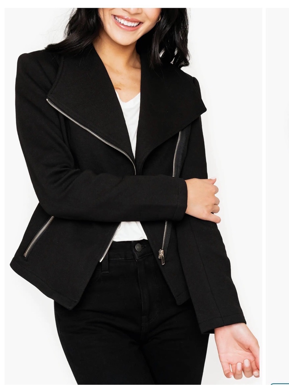 Gibson Black Moto Zip-Front Women's Jacket